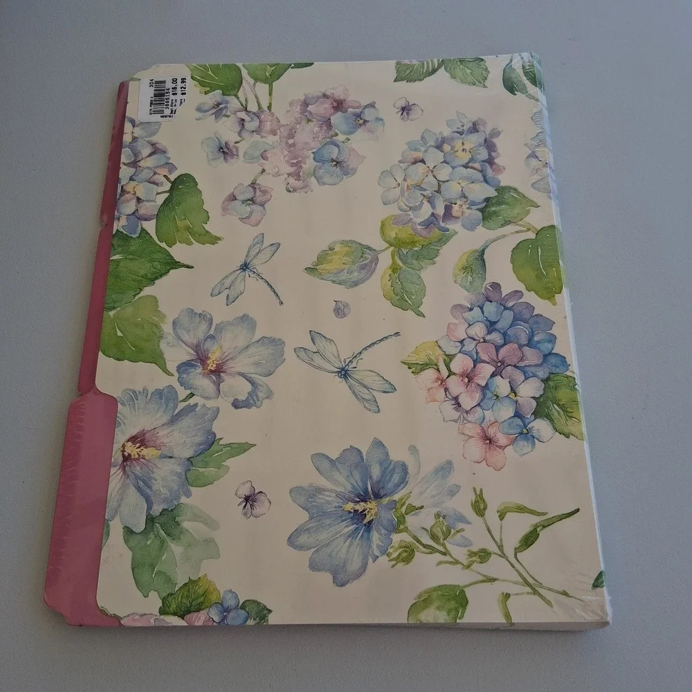 Hydrangea Decorative File Folders 12 Count Letter Size 1/3 Cut Present Perfect